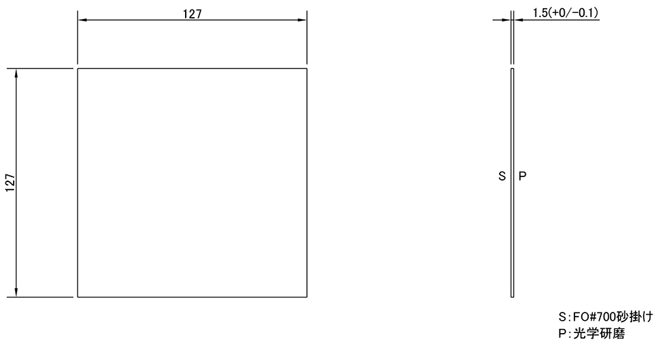 合成石英拡散板　図面：F700-S127