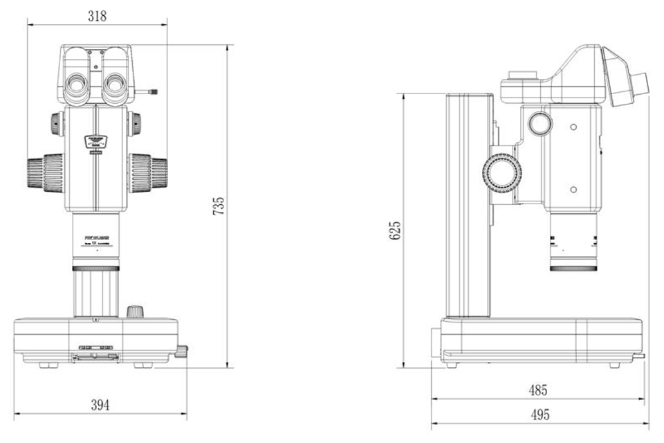 システム実体顕微鏡CREATIVE SM2000:外観図
